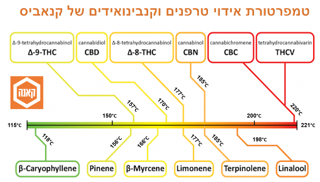 טמפרטורת אידוי טרפנים וקנבינואידים3